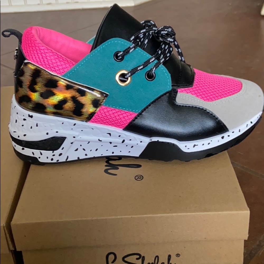 Galaxy wedge sneakers